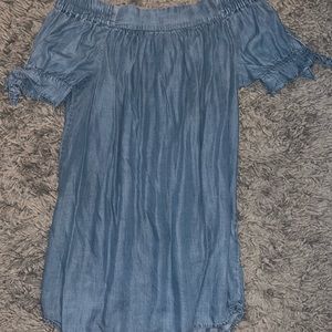 Forever 21 Denim Off the Shoulder Dress